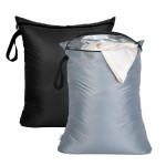 OTraki 2PCS Large Wet Bag 20x24 inch Waterproof Bag for Swimsuit Reusable Wet Dry Bag With Portable Handle & Zipper Wet Clothes Storage Gym Bag for Travel Gym Beach Pool Black & Grey