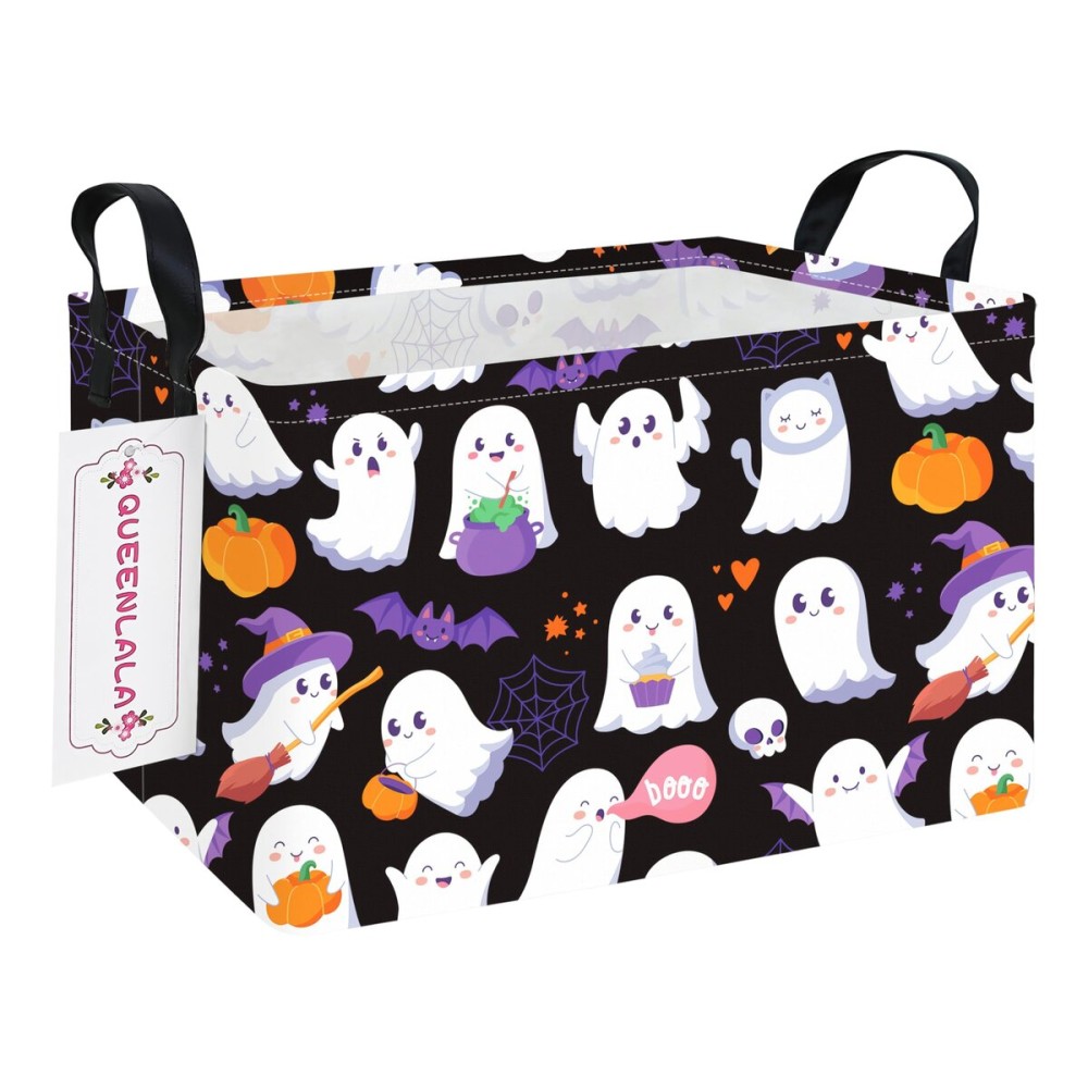 QUEENLALA Rectangular Laundry Hamper/Foldable Nursery Laundry Basket for Organizing/Storage Bin Baskets/Children Toy Office Bedroom/Toy Bin Closet Shelf BasketsRec-Purple Kid