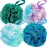 Fu Store Loofah Sponge Shower Loofahs 70g Bath Sponges Mesh Balls 4 Multi Color for Body Scrubber Exfoliator Wash Back Scrubbers Bathroom Men Women 4 Pack Cleaning Bathing Accessories