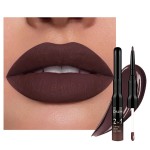 Kaely 2-in-1 Matte Lipstick and Lip Liner, Liquid Lip Stain Makeup for women Long Lasting Waterproof Smudge Proof, labiales matte mate larga duracion listip 24 hours originales, 04 Deep Brown