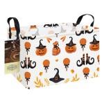 HUNRUNG Rectangle Storage Basket Cute Canvas Organizer Bin for Pet/Children Toys, Books, Clothes Perfect for Rooms/Playroom(REC-Candy Pumpkin)