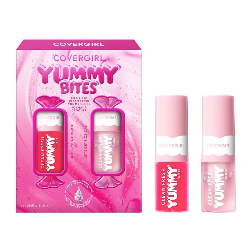 COVERGIRL Clean Fresh Yummy Gloss Bite-Sized Minis Kit - Lets Get Fizzical & But First a Cosmo - 0.16 fl oz each