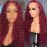 Nsvnsv Burgundy Wig Human Hair 99j Burgundy 13x6 Deep Wave Lace Front Wigs Human Hair Pre Plucked 180% Density HD Transparent Lace Frontal Wigs for Black Women Red Colored Wig 20 Inch