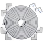 Roving Cove Slimfit Corner Edge Protector for Baby Proofing (Small 18ft Edges 8 Corners), Furniture Safety Bumper Guard, Soft NBR Rubber Foam, 3M Adhesive, Stone Grey