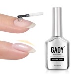 GAOY 16ml Clear Builder Base for Gel Polish, Rubber Base Gel, Nail Strengthener for Natural Nails, Long Lasting UV Light Cure