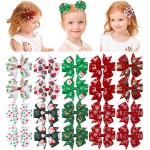 choicbaby 20PCS Christmas Hair Bows Toddler Hair Bow Clips 3Grosgrain Ribbon Girls Baby Bow Clips Christmas Hair Accessories for Toddler Girls Baby