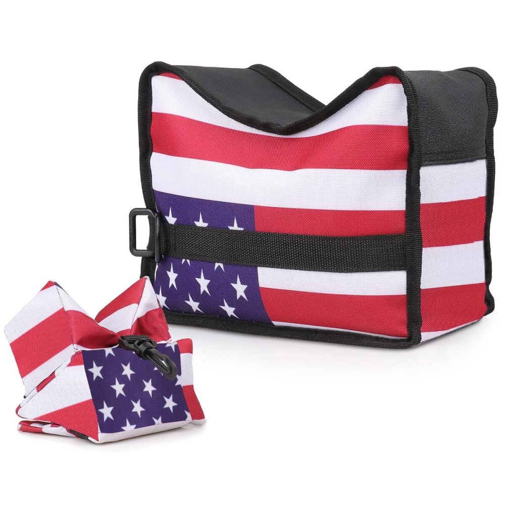 Twod Shooting Rest Bags,US Flag Front and Rear Bag with Durable Construction and Water Resistance for Outdoor, Range and Hunting