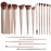 BS-MALL Professional Makeup Brush Set 18 Pcs Premium Synthetic Foundation Powder Concealers Eye Shadows Blush Makeup Brushes with Travel Case (Matte white beige)