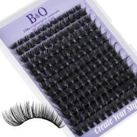 B&Q Wispy Lash Clusters Full B19,Eyelash Clusters 156PCS Comfortable band Cluster Eyelash Extensions,8-18mm Volume Individual Lashes Lightweight D Curl Lash Clusters Soft Eyelashes Natural Look(B19)