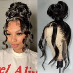 daparo Body Wave Lace Front Wigs Human Hair Invisible Strap 360 HD Lace Front Wigs Human Hair Pre Plucked Drawstring 360 Lace Frontal Wig 180 Density Glueless Wigs Human Hair for Women 20 Inch