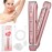 2 in 1 Women Electric Shaver Dual Head Bikini Trimmer for Women IPX7 Waterproof Wet & Dry Use Body Hair Trimmer and Facial Hair Remover for Bikini Underarm Leg Arm Body FaceRose Gold