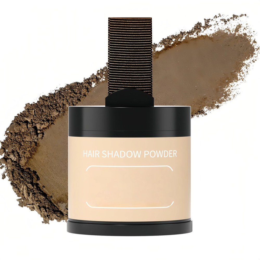 Gowwim Root Touch up Powder, Instantly Gray Hair Cover up Hairline Powder for Women & Men Waterproof and Sweatproof Root Cover Up Long-Lasting for Thinning & Loss Hair (Light Brown, 10g)