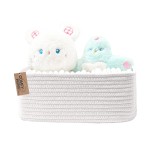 COMFY-HOMI 13 x 8.5 x 5.1 Storage Baskets for Organizing | Cotton Rope Woven Basket | Toy Storage Bin Box | Basket for Shelves, Closet Organizer Bin, Decorative Closet Shelf, 1 Pack, All white