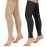 Totexil 2 Pairs Compression Stockings for Women & Men, 20-30mmHg Thigh High Compression Socks, Footless Medical Socks with Silicone Dot Band--Best Support for Sports Varicose Veins (Black&Beige,L)
