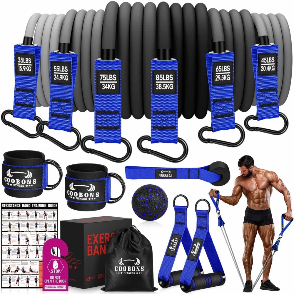 Heavy Resistance Bands for Working Out, 360LBS Exercise Bands with Handles, Workout Bands for Men, Weight Fitness Bands Set for Muscle Training, Strength, Slim, Yoga, Home Gym Equipment