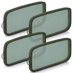 Weewooday 4 Pcs Mesh Makeup Bag Mesh Cosmetic Bag Toiletry Pouch with Zipper Mini Makeup Cosmetic Purse for Daily Accessory(Medium,Olive Green)