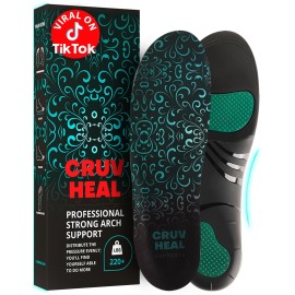 220+ lbs Plantar Fasciitis High Arch Support Insoles Men Women - Orthotic Shoe Inserts - Boot Work Shoe Insole (Emerald, XL)