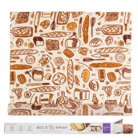 Bee\'s Wrap Beeswax Wraps for Food - Cut to Size 14x52 Wax Paper Roll - Made in USA Reusable Waxed Paper & Bowl Covers - Organic & Eco-Friendly Alternative to Aluminum Foil & Plastic Wrap, Bakery Lane