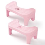 Recximi 2 Pack Squatting Potty for Adults, Pink Toilet Stool Squat Adult, Poop Stool for Bathroom, Foot Stools for Toilet Pooping, Anti-Slip Design, Easy to Wash