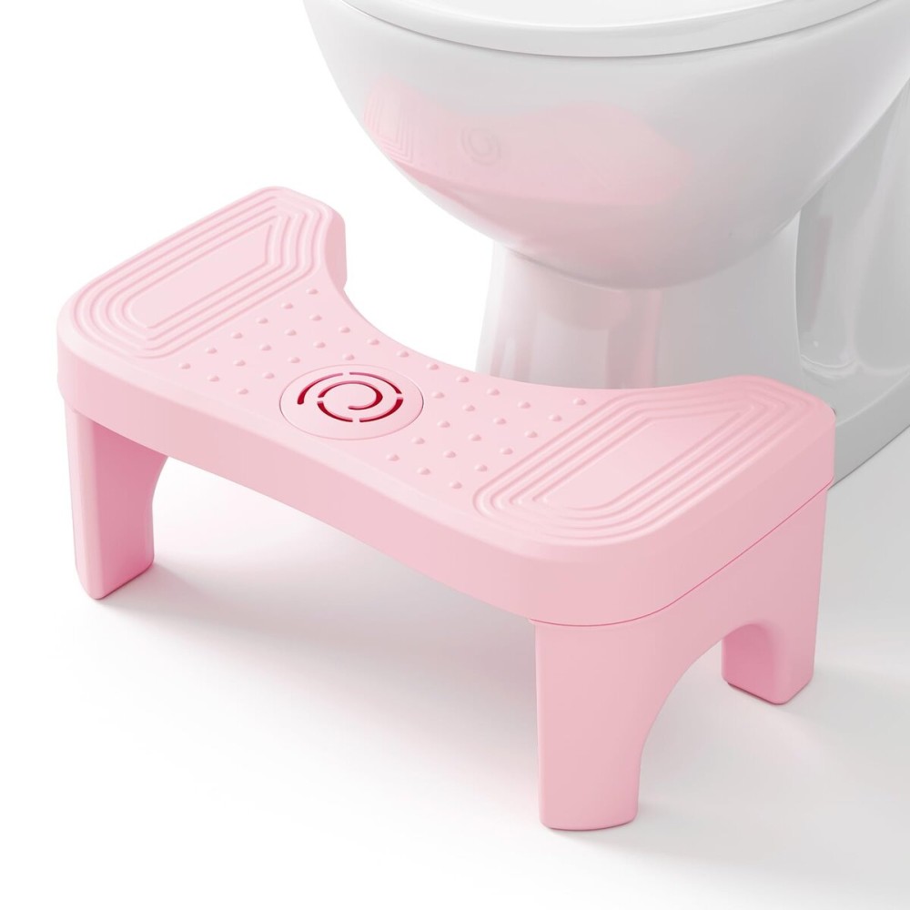 Recximi Pink Toilet Poop Stool Squat Adult, 6.7 Inch Squatting Potty for Adults & Kids, Plastic Bathroom Stool for Pooping, Non-Slip Toilet Foot Step, Easy to Wash, 1 Pack