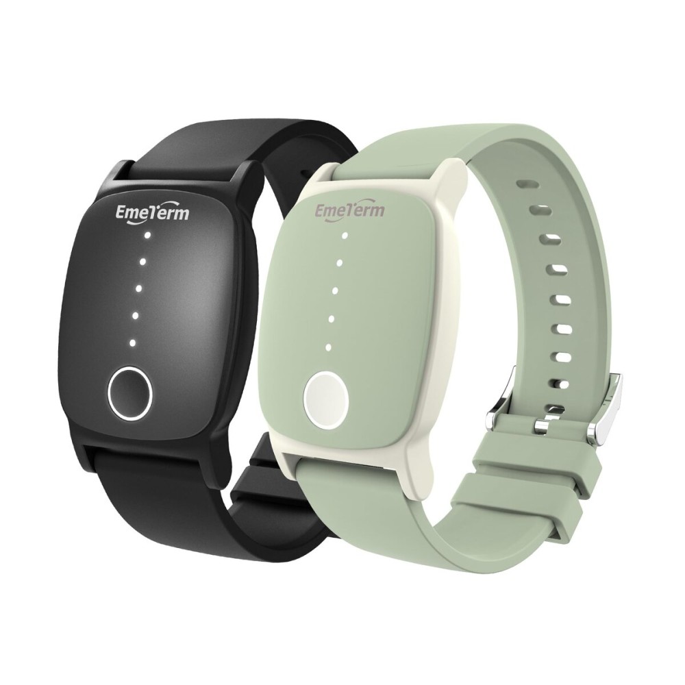 EmeTerm Explore FDA-Cleared Galaxy Black and Mint Green Anti-Nausea Wristband IP67 Waterproof Morning Motion Travel Sickness Vomit Relief Rechargeable No Gel Drug Free Without Side Effects (2 Pack)