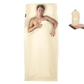 Frelaxy Sleeping Bag Liner, XL Travel Sheet & Camping Sheet for Backpacking, Hotel, Hostels & Traveling, Comfy & Easy Care, Full-Length Zipper/No Zipper