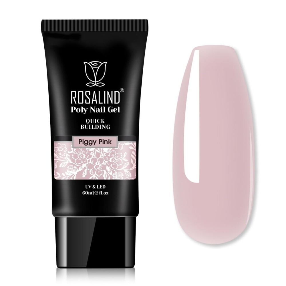 ROSALIND Light Purple Poly Extension Gel, 60ml/2 oz Gray Pink Poly Nail Gel Building Enhancement for Nail Thickening Decoration Fall Colors Set, Easy to DIY Use at Home Need UV Lamp