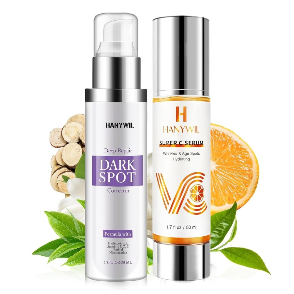 HANYWIL Dark Spot Remover for Face & Body Serum,Rapid Tone Repair Cream with Hyperpigmentation Treatment,Age Spot & Melasma Remover,Dermatologist-Tested Brightening Retinol Serum (2 x 1.7 Fl Oz)