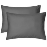 EXQ Home Toddler Pillowcases 13x18 Travel Pillow Case Set of 2, Small Pillow Case Fits Baby Pillow Sized 12x16, 13x18, Kids Pillowcases 2 Pack Machine Washable with Envelope ClosureBlack Grey