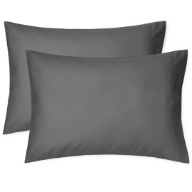 EXQ Home Toddler Pillowcases 13x18 Travel Pillow Case Set of 2, Small Pillow Case Fits Baby Pillow Sized 12x16, 13x18, Kids Pillowcases 2 Pack Machine Washable with Envelope ClosureBlack Grey