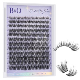 B&Q Lash Clusters Fluffy Wispy Voluminous - 132 PCS Feath5D 07 Layered Individual Cluster Lashes, Feathered Lightweight Eyelash Extensions in 8-18mm, Waterproof False Lashes