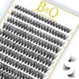B&Q Lash Clusters Fluffy Wispy Voluminous - 132 PCS Feath5D 06 Layered Individual Cluster Lashes, Feathered Lightweight Eyelash Extensions in 8-18mm, Waterproof False Lashes