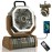 Odoland 30000mAh Camping Fan with LED Lantern, Rechargeable Battery Operated Oscillating with Remote Hook, Portable Tent Fan with Timer, 4 Speeds for Outdoor RV Jobsite Power Outage, Brown