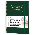 Fitness Workout Journal for Women & Men, A5(5.5 x 8.2) Workout Log Book Planner for Tracking, Progress, and Achieving Your Wellness Goals-Dark Green