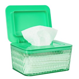 Whiidoom Wipes Dispenser, One-Handed Operation Wipe Holder for Baby & Adult, Seal-Designed Wipes Container for Bathroom Keep Diaper Wipes Fresh (Mint Green)