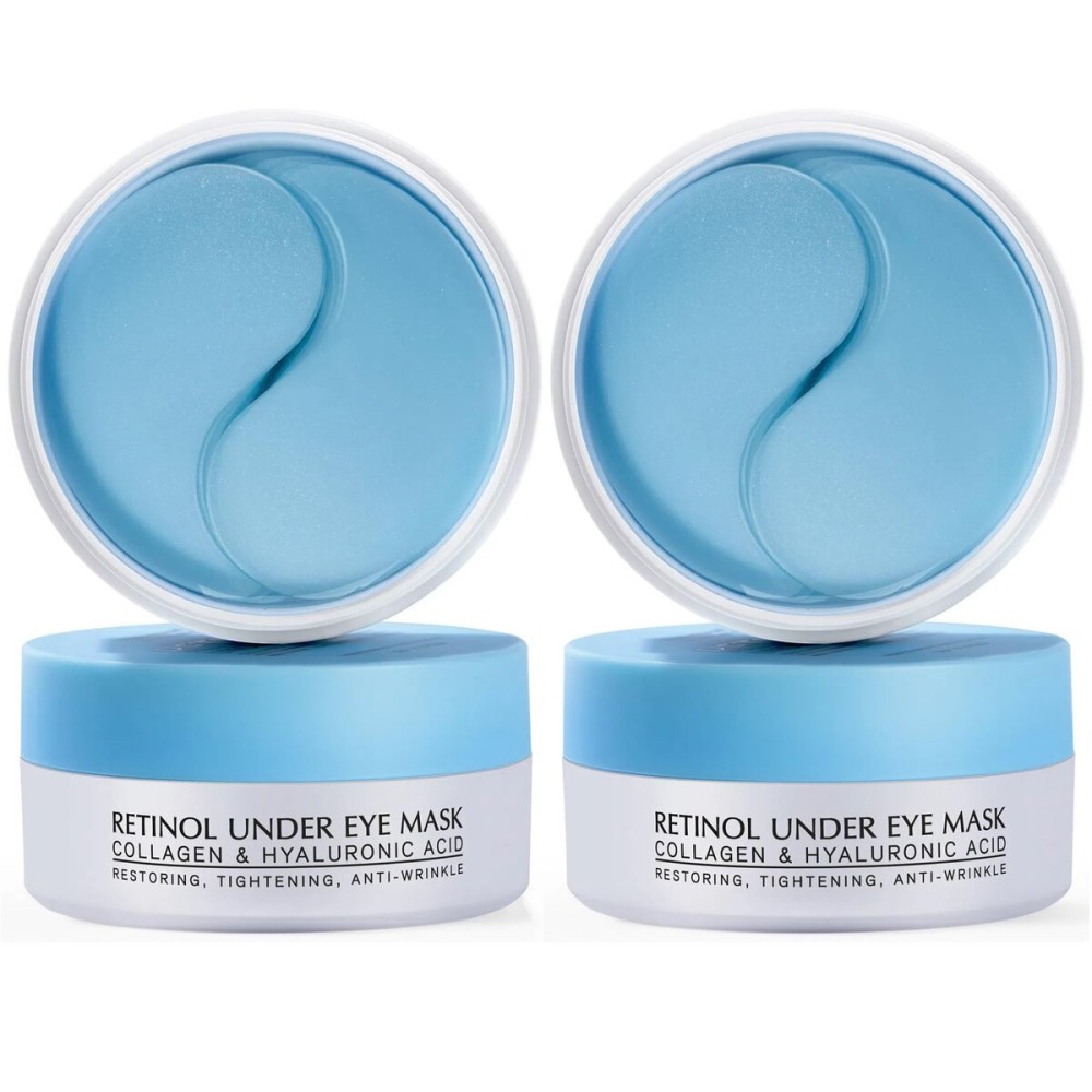 Enaskin Naturals Under Eye Patches for Dark Circles: 60 Pairs Retinol Collagen Eye Gels Mask - Reduce Wrinkles Puffy & Bags - Skin Treatment Pads - Anti Aging Moisturizer For Women (Blue 2 Pack)