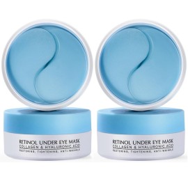 Enaskin Naturals Under Eye Patches for Dark Circles: 60 Pairs Retinol Collagen Eye Gels Mask - Reduce Wrinkles Puffy & Bags - Skin Treatment Pads - Anti Aging Moisturizer For Women (Blue 2 Pack)
