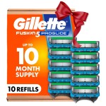 Gillette Fusion5 ProGlide Razor Refills for Men, 10 Razor Cartridges for FlexBall Razor Handle, 5-Blade Razor Blades, Precision Trimmer for Men