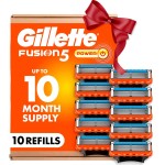 Gillette Fusion5 Power Razor Blades for Men, 5-Blade Razor Refills, 8 Count, Holiday Gifts for Men