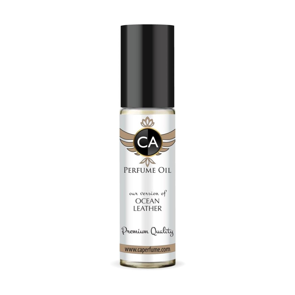 CA Perfume Impression of Ocean Leather Unisex Fragrance Oil Leather Scent Long Lasting Perfumes for Women & Men Travel Size TSA Ready Mini Parfum Body Oil Roll-on 0.33 Fl Oz 10ml