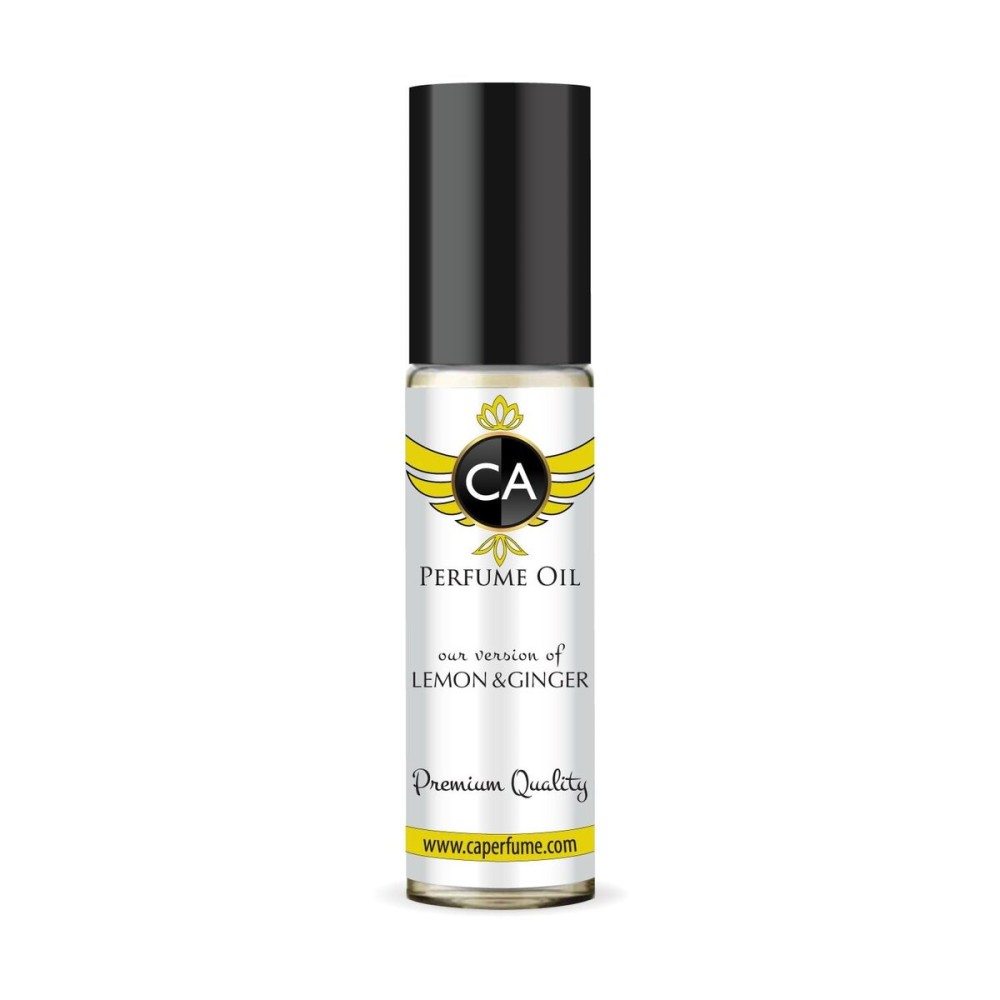 CA Perfume Impression of Lemon & Ginger Unisex Fragrance Oil Aromatic Scent Long Lasting Perfumes for Women & Men Travel Size TSA Ready Mini Parfum Body Oil Roll-on 0.33 Fl Oz 10ml