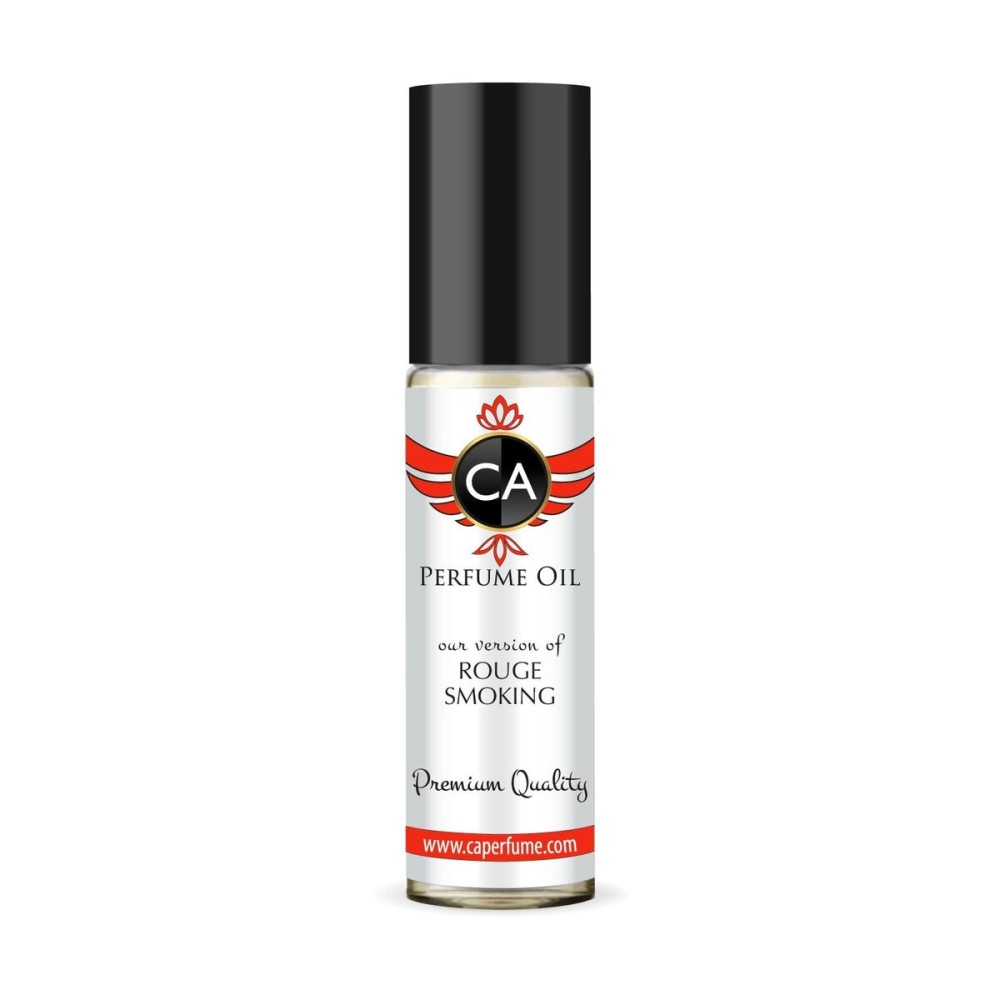 CA Perfume Impression of Rouge Smoking Unisex Fragrance Oil Amber Scent Long Lasting Perfumes for Women & Men Travel Size TSA Ready Mini Parfum Body Oil Roll-on 0.33 Fl Oz 10ml