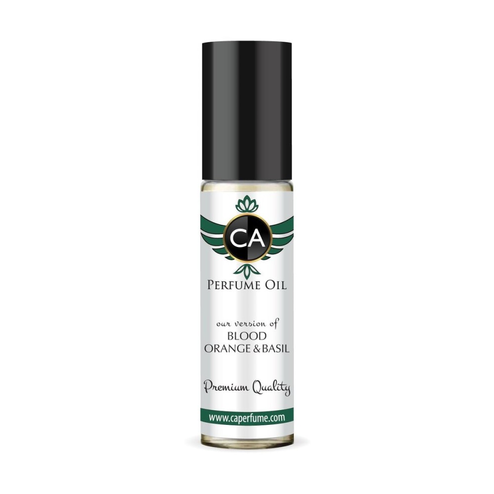 CA Perfume Impression of Blood Orange & Basil Unisex Fragrance Oil Citrus Aromatic Scent Long Lasting Perfumes for Women & Men Travel Size TSA Ready Mini Parfum Body Oil Roll-on 0.33 Fl Oz 10ml