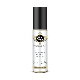 CA Perfume Impression of Nutmeg & Ginger Unisex Fragrance Oil Woody Spicy Scent Long Lasting Perfumes for Women & Men Travel Size TSA Ready Mini Parfum Body Oil Roll-on 0.33 Fl Oz 10ml