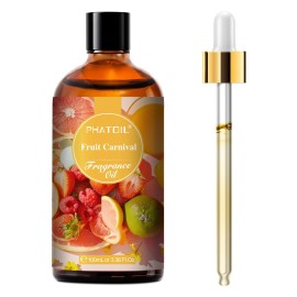 PHATOIL 3.38FL.OZ Fruit Carnival Fragrance Oils for Aromatherapy, Essential Oils for Diffusers for Home, Perfect for Diffuser, Yoga, Skin Care, DIY Candle and Soap Making - 100ml