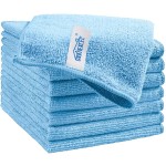 HOMEXCEL Blue Microfiber Cleaning Cloth, 8 Pack Cleaning Towels for Kitchen, Lint Free, Scratch-Free, Highly Absorbent, and Reusable Cleaning Rags for House, Window and Glass, Cars, 11.5 X11.5 inch