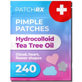 PatchRx Pimple Patches for Face Cute (Hearts, Clouds Pink and Blue), Zit Patches Star Sticker 240 pack