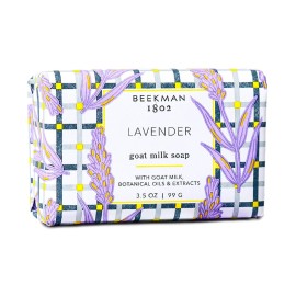Beekman 1802 Goat Milk Body Soap Bar, Lavender - Scented - 3.5 oz - Nourishes, Moisturizes & Hydrates - 100% Vegetable Soap with Lactic Acid - Good for Sensitive Skin - Cruelty Free