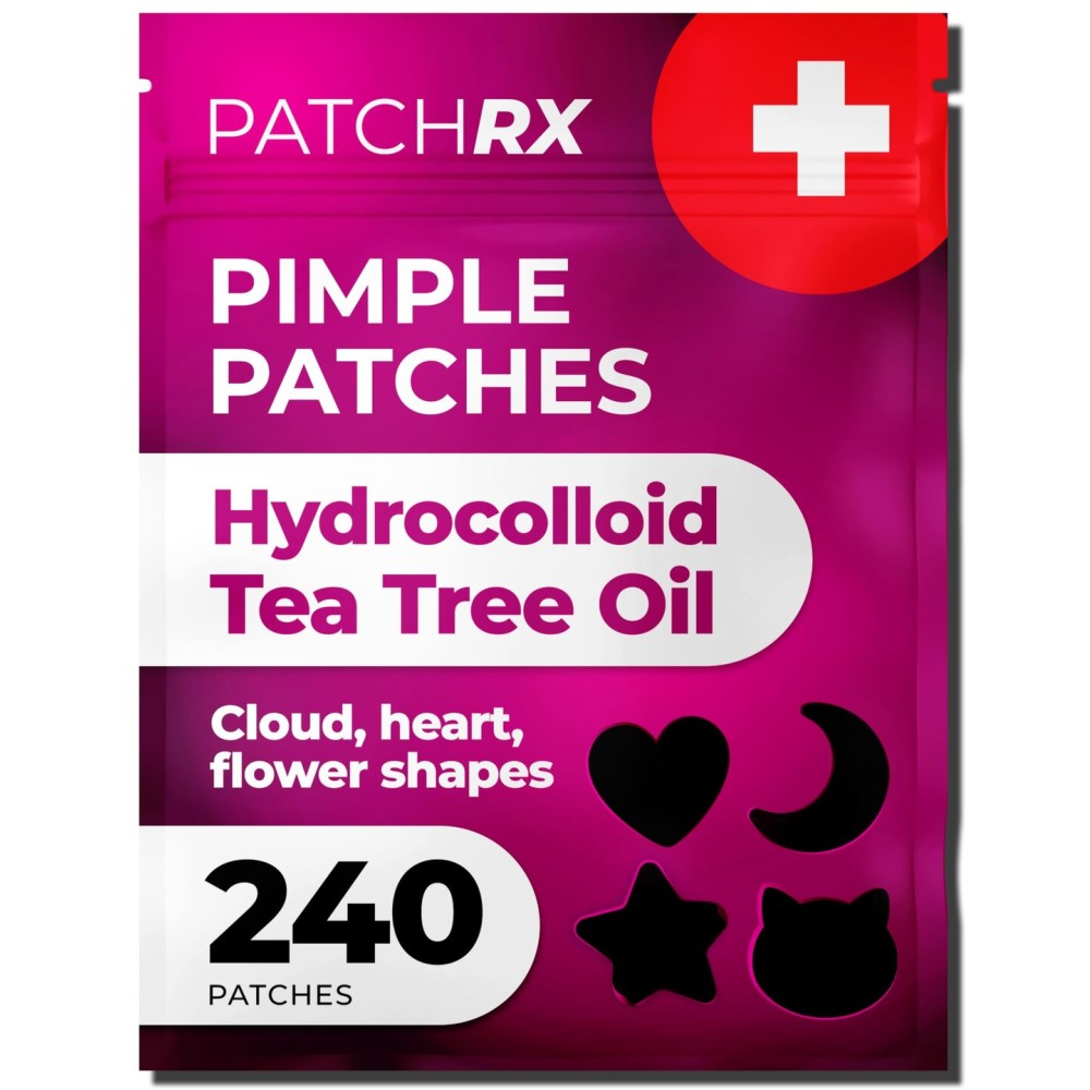 PatchRx Pimple Patches for Face Cute (Moon, Star, Cats, Heart), Zit Patches Star Sticker