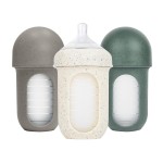 Boon Nursh Bottles - Silicone Baby Bottles Help Ease Colic Symptoms - Formula and Breast Milk Only Touch Platinum Food-Safe Silicone - Medium Flow - Speckle Green - 8 Ounce